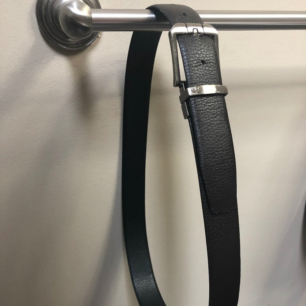 Dark Brown & Black Reversible Faux Leather Belt